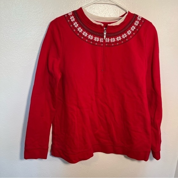 Kim Rogers Sweatshirt Red Fair Isle - Picture 2 of 10